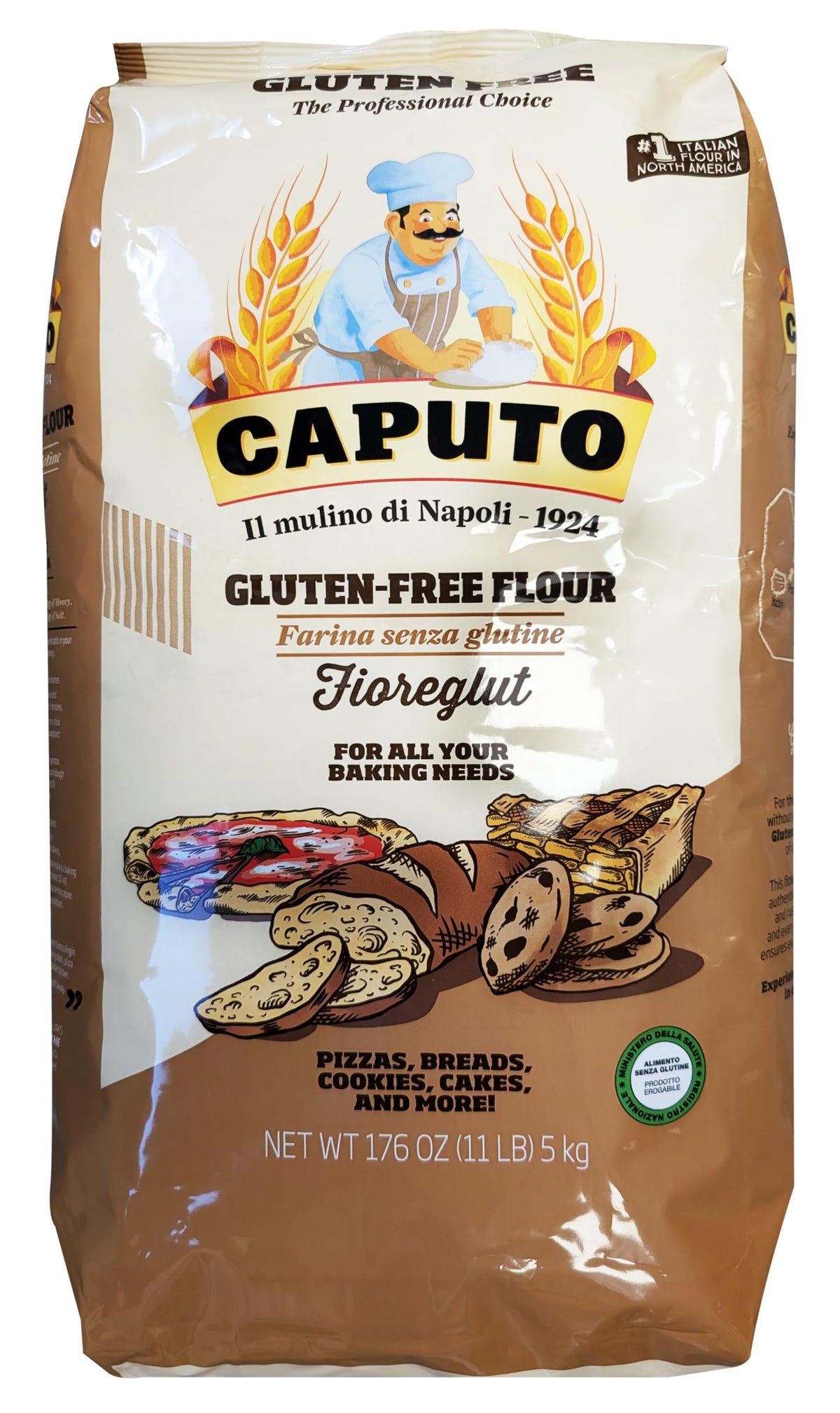 Antimo Caputo Gluten Free Pizza Flour 11 lb Bulk – All-Natural Multi-Purpose GF Flour for Pizza, Bread & Pasta