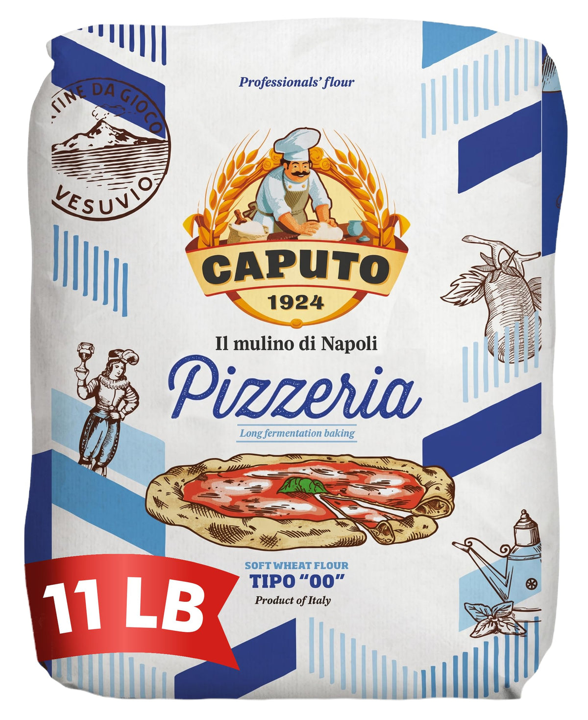 Antimo Caputo Pizzeria Flour Blue – 11 lb Italian 00 Flour for Neapolitan Pizza Dough
