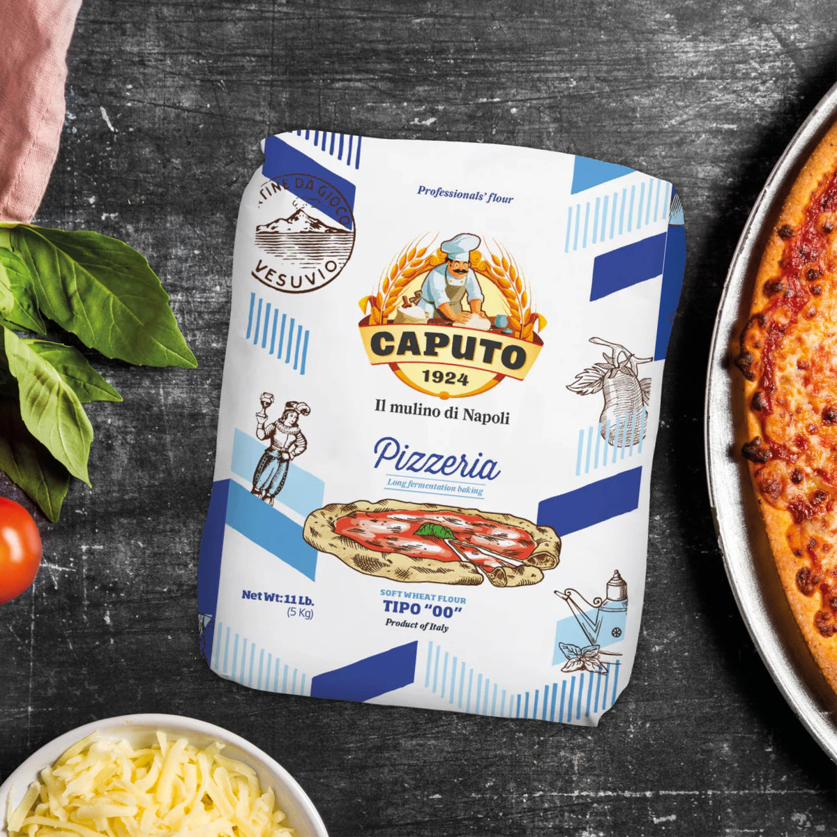 Antimo Caputo Pizzeria Flour Blue – 11 lb Tipo 00 Flour for Neapolitan Pizza Dough