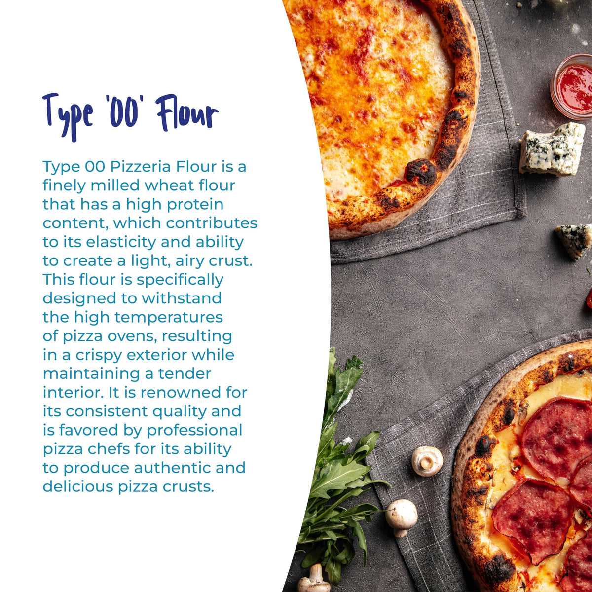 Antimo Caputo Pizzeria Flour Blue – 11 lb Italian 00 Flour for Neapolitan Pizza Dough