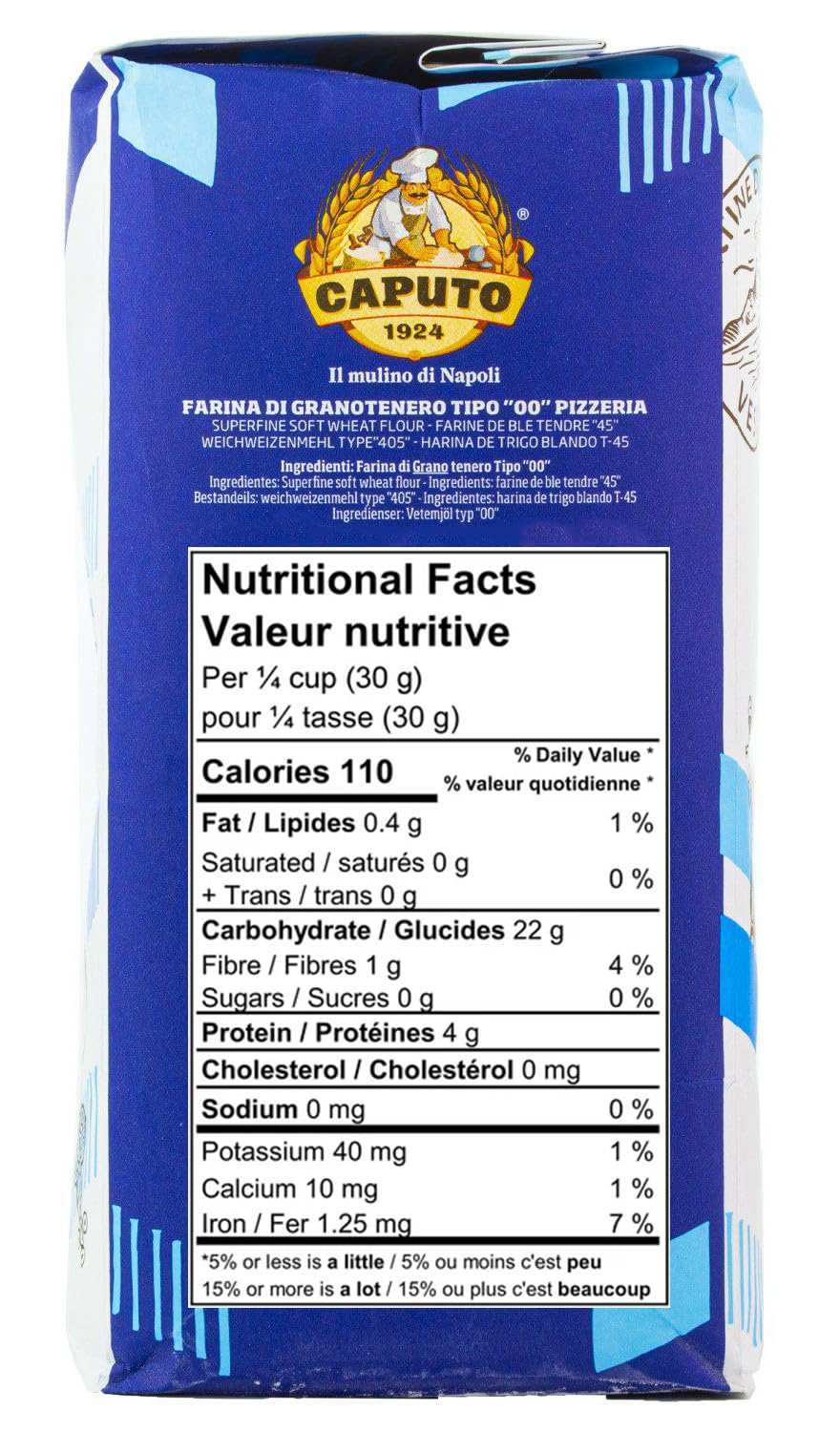 Antimo Caputo Pizzeria Flour Blue – 11 lb Italian 00 Flour for Neapolitan Pizza Dough