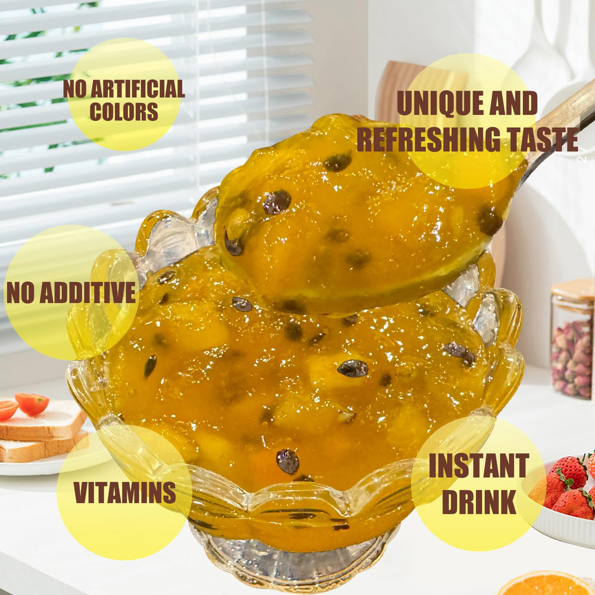 Apexy Korean Honey Passionfruit Mango Tea – Real Fruit, No Artificial Colors