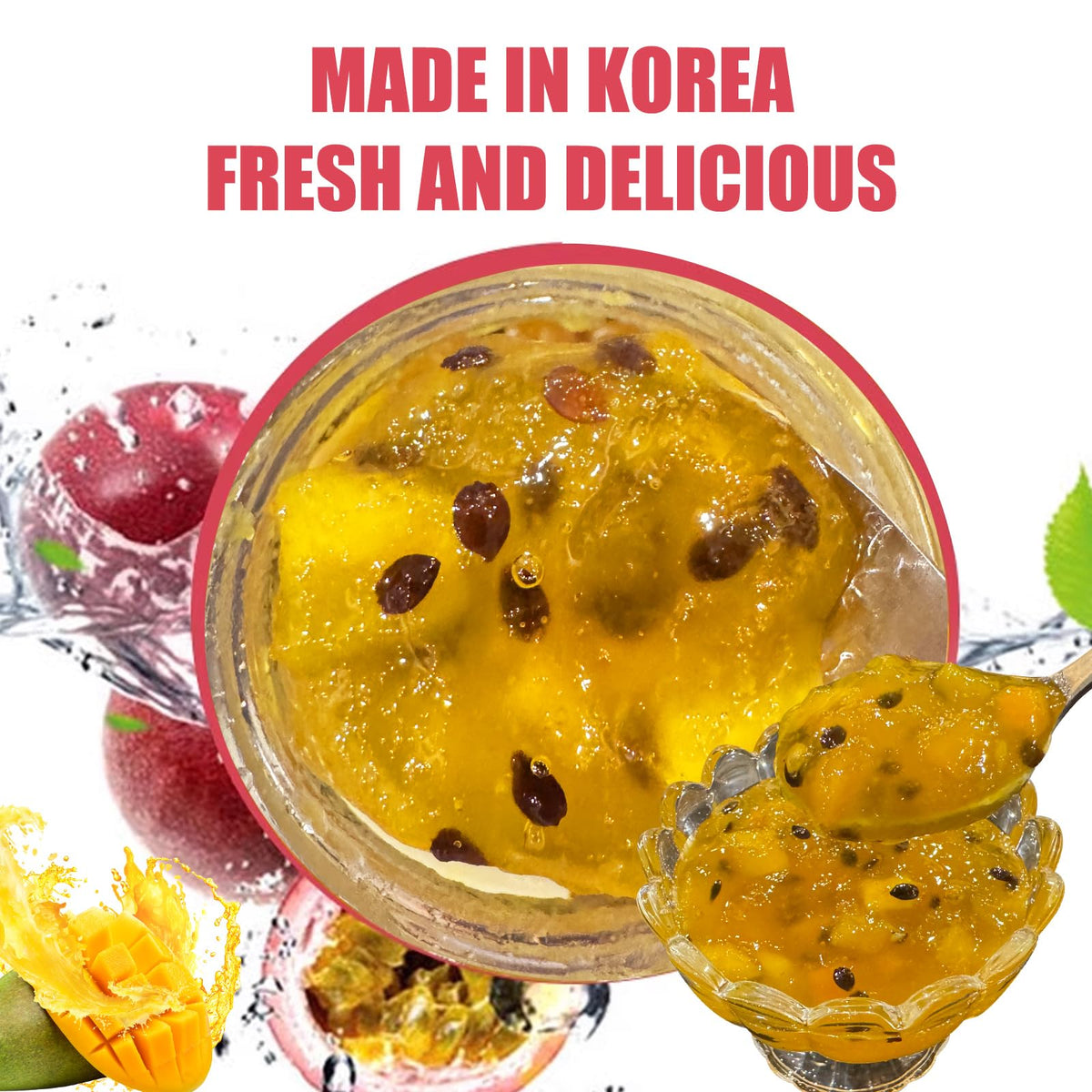 Apexy Korean Honey Passionfruit Mango Tea – Real Fruit, No Artificial Colors