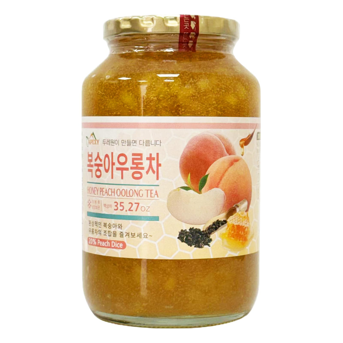 Apexy Korean Honey Peach Oolong Tea – Real Fruit, No Artificial Colors | Premium 35.27oz (1kg)