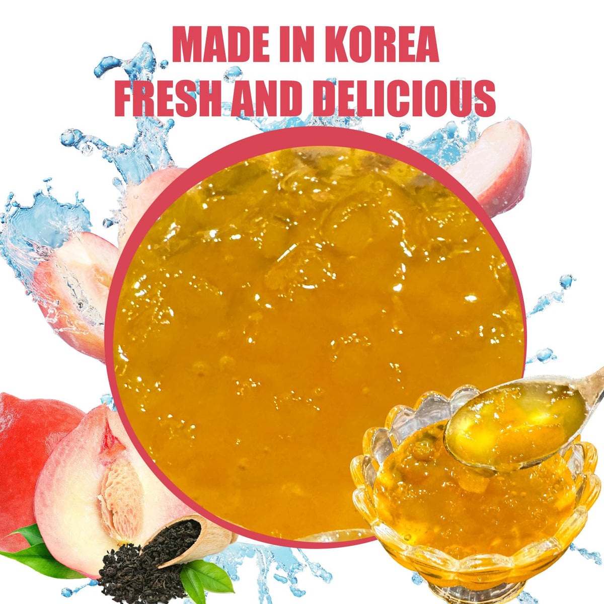 Apexy Korean Honey Peach Oolong Tea – Real Fruit, No Artificial Colors | Premium 35.27oz (1kg)