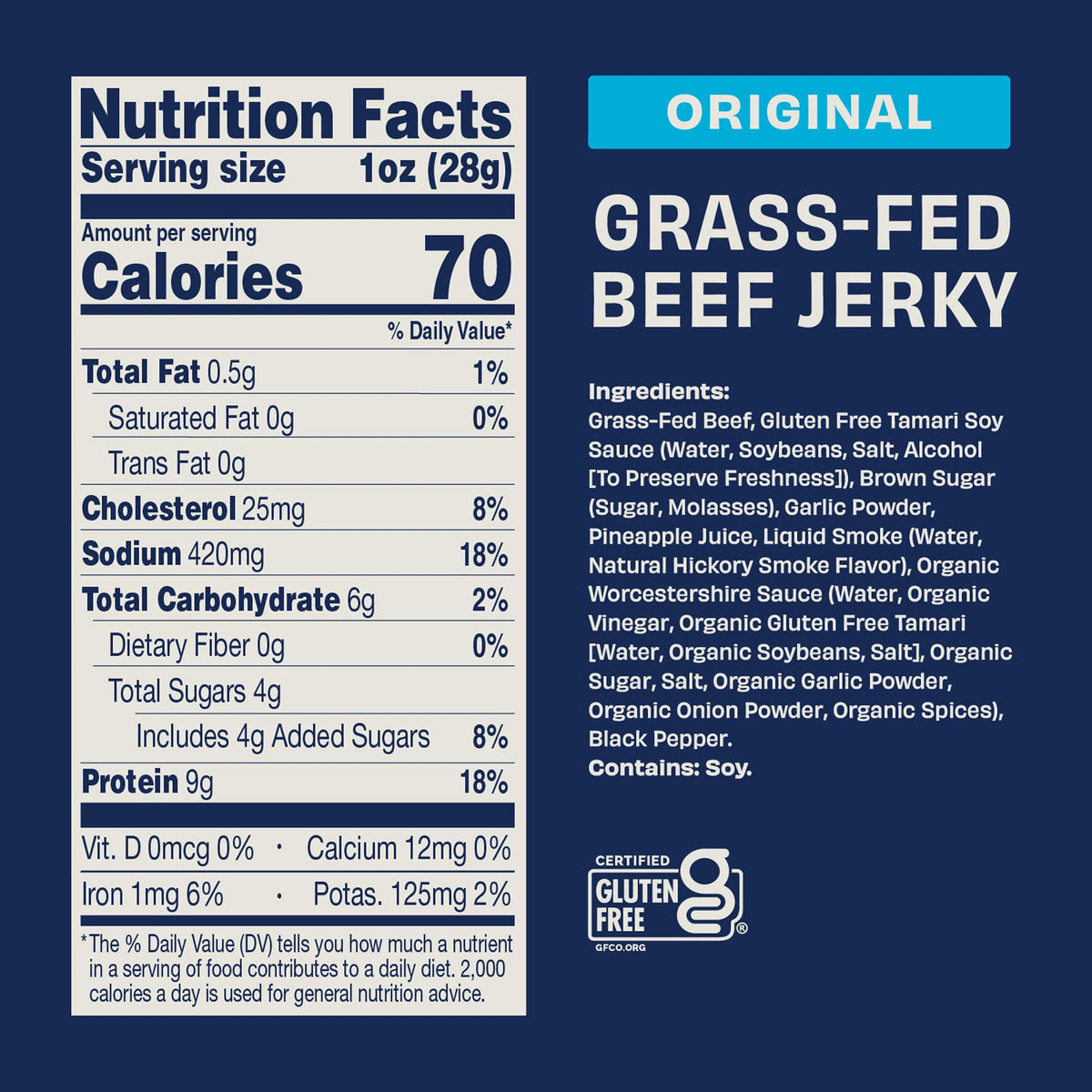 Archer Jerky Grass Fed Beef Jerky – Original Flavor, 4-Pack 2.5 oz Bags | Gluten Free, High Protein Snack