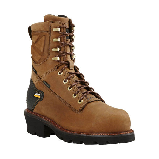Ariat Men's Powerline 8 Inch 400G Waterproof Composite Toe Work Boot - Oily Distressed Brown