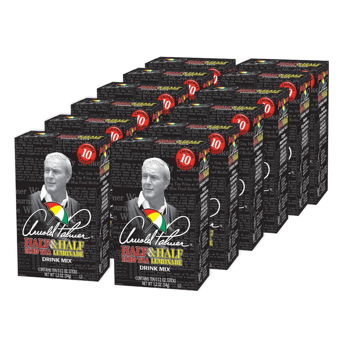 AriZona Arnold Palmer Stix – On-the-Go Half Tea Half Lemonade Powder Mix, 120 Count (Pack of 12)