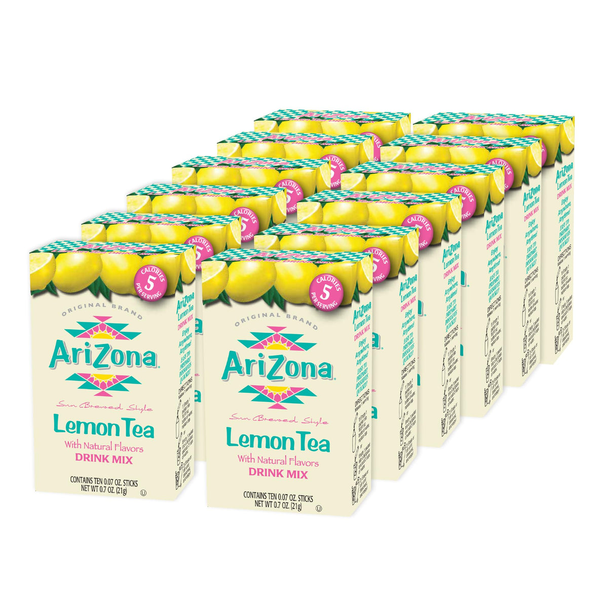 AriZona Lemon Tea Stix On-the-Go — 120 Sticks (12 Boxes) | 5 Calories per Stick