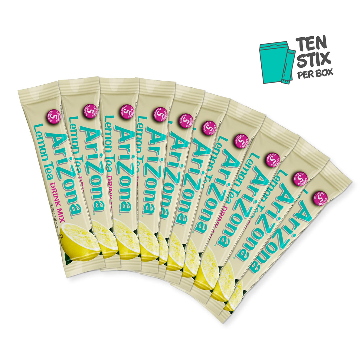 AriZona Lemon Tea Stix On-the-Go — 120 Sticks (12 Boxes) | 5 Calories per Stick