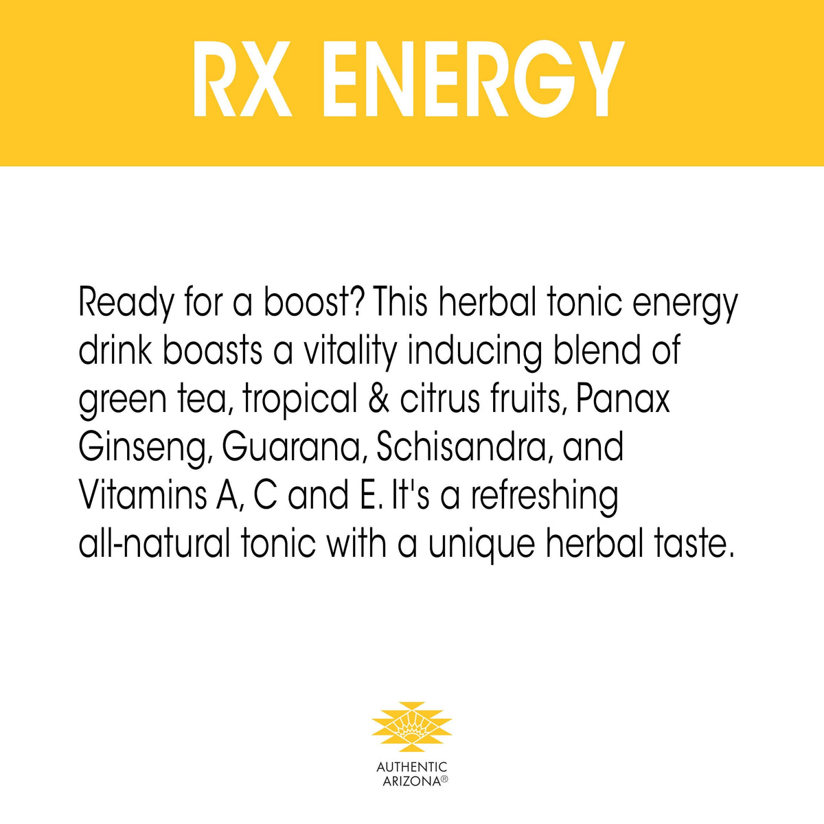 AriZona Rx Energy - Big Can 22 oz (Pack of 24) | Natural Herbal Energy Drink