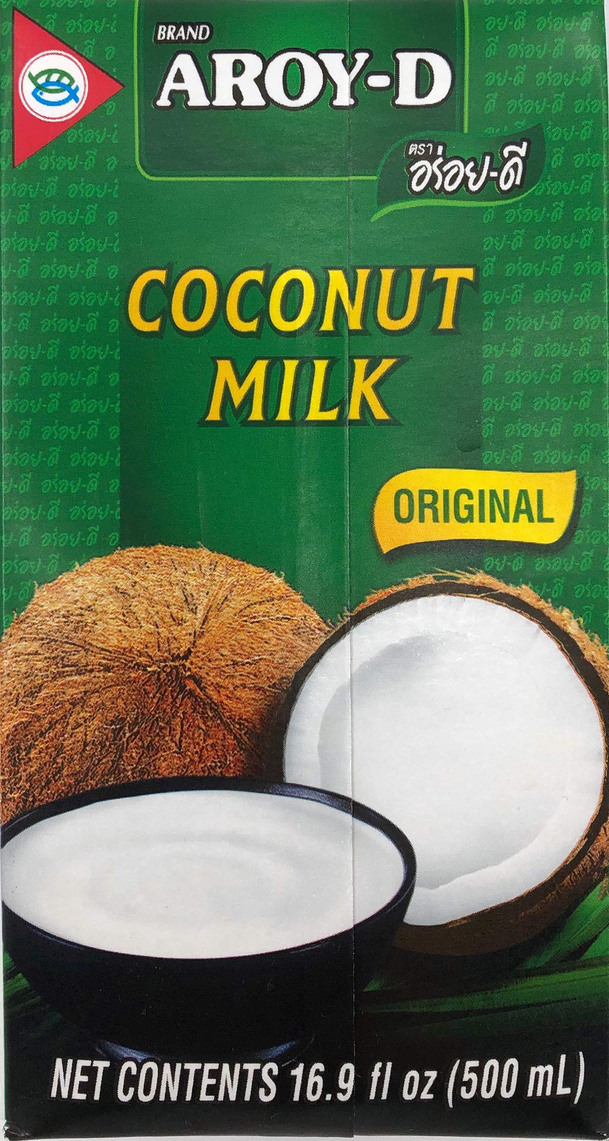 Aroy-D Coconut Milk 16.9 Fl Oz (500ml) Pack of 6 – 99.95% Coconut Milk, Vegan & BPA-Free