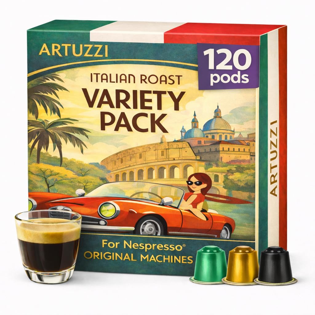 Artuzzi 120ct Compatible Nespresso Pods for Original Machines | Ristretto, Espresso & Lungo Capsules | Aluminum & Recyclable