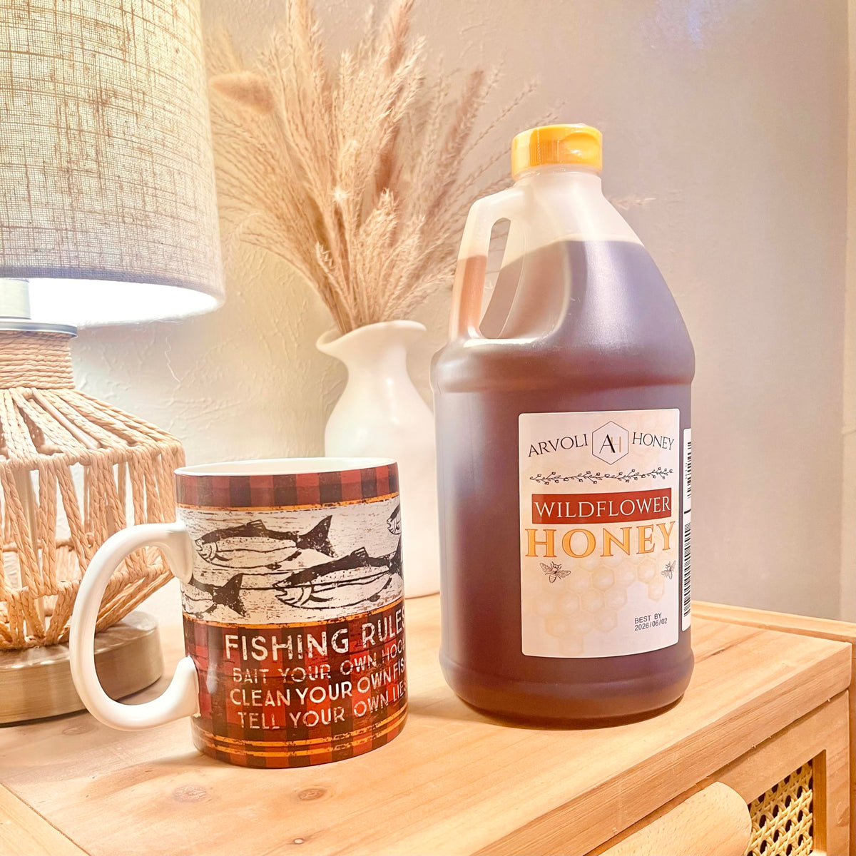 Arvoli Bulk Honey – 6 Lbs Raw Wildflower Honey in Half-Gallon Jug