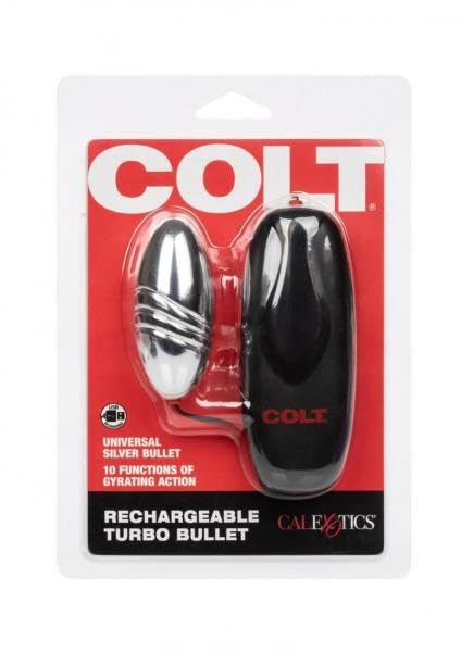 ASK GRANDPA GOURMET COFFEES Colt Rechargeable Turbo Bullet Silver – 10-Function Personal Massager