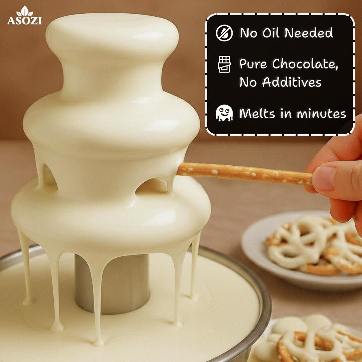 ASOZI White Chocolate Melting Wafers 5 lb – Smooth, Creamy Candy Melts for Baking, Dipping & Decorating