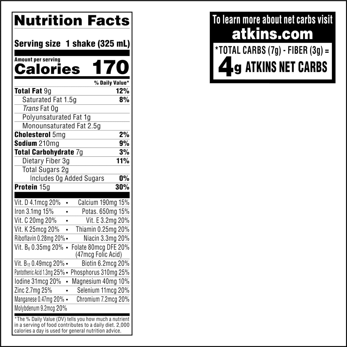Atkins Chocolate Banana Protein Shake – 15g Protein, 5g Net Carbs, 11 fl oz (4 Pack)