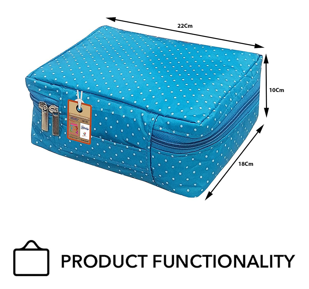 atorakushon Travel Makeup Train Case Cosmetic Organizer Portable Artist Storage Bag Zipper Pouch with Adjustable Divider for Women Girls Gifts Water-Resistant Daily Storage Organzier (Sky Blue)