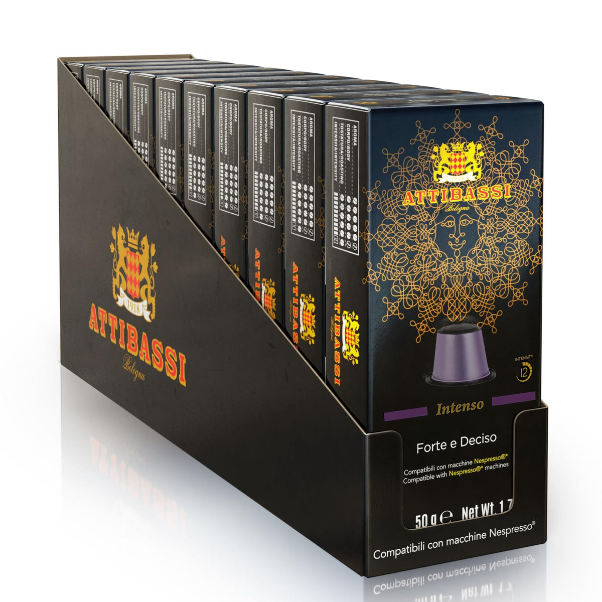Attibassi Coffee Capsules – Intenso Italian Dark Roast – Nespresso Original Line Compatible (100 Pack)