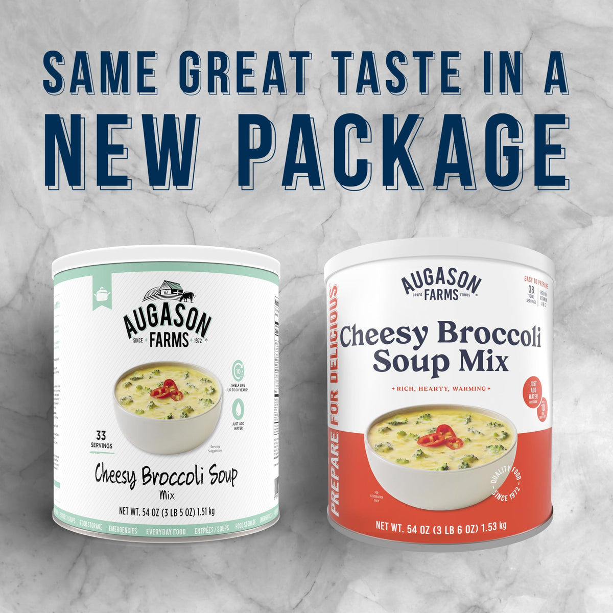 Augason Farms Cheesy Broccoli Soup Mix Can – 38 Servings, 6,270 Calories, 10-Year Shelf Life