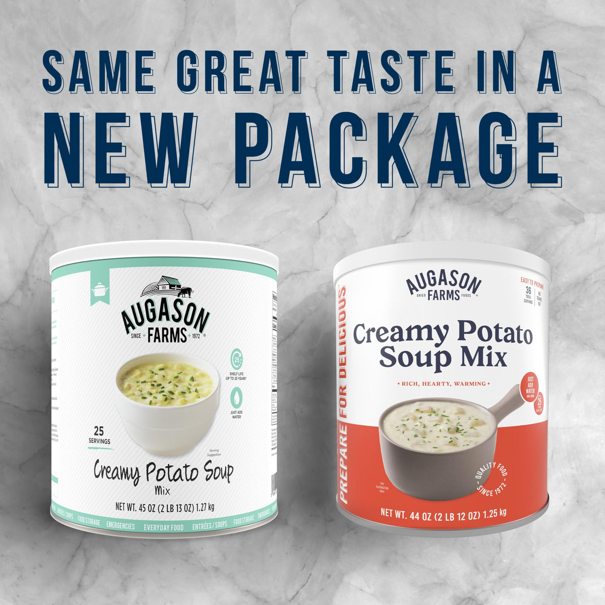 Augason Farms Creamy Potato Soup Mix – 36 Servings, 25-Year Shelf Life, Emergency Food Can