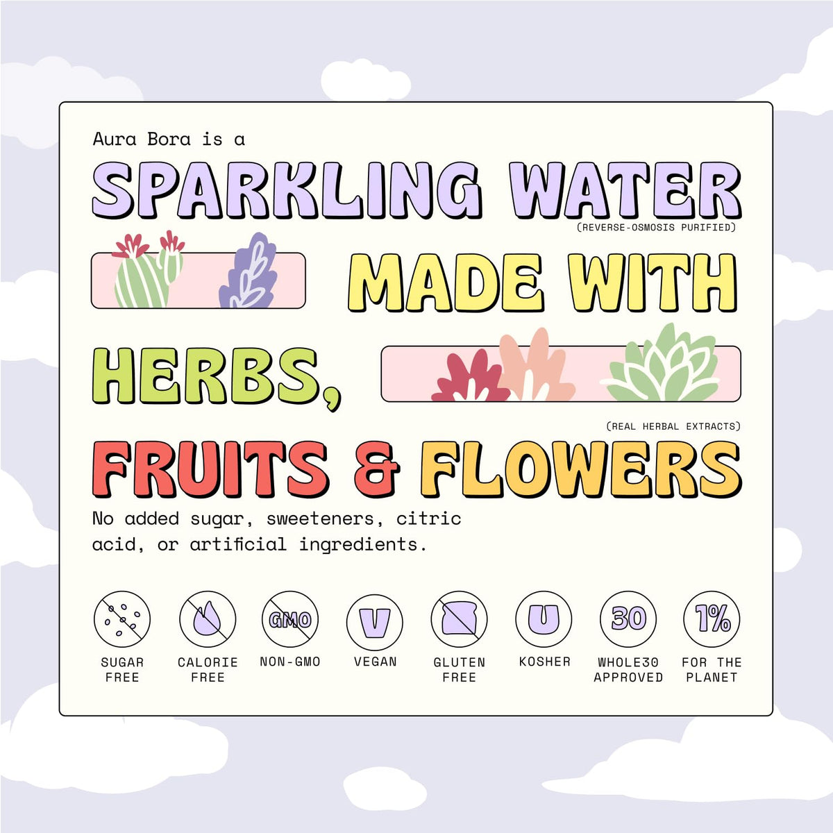 Aura Bora Best Sellers Variety Pack – Herbal Sparkling Water, 12 oz Cans, Pack of 18, 0 Calories
