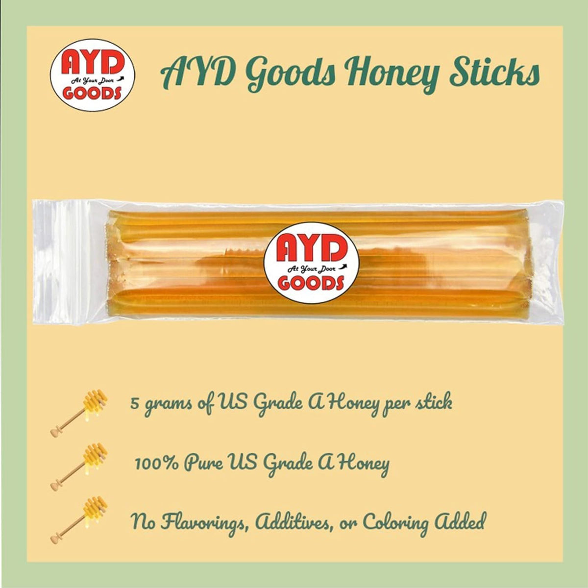 AYD Goods Medicine Ball Tea Bundle: Ginger Peach & Harmonic Mint with Honey Sticks (48 Teabags)