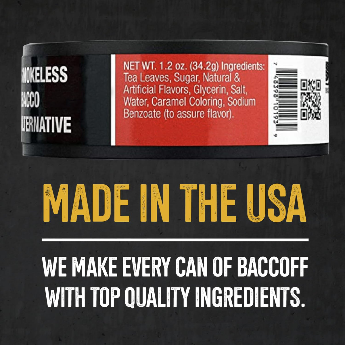 BACC OFF Original Fine Cut – 10 Cans, Bold Smoky Black Tea Flavor