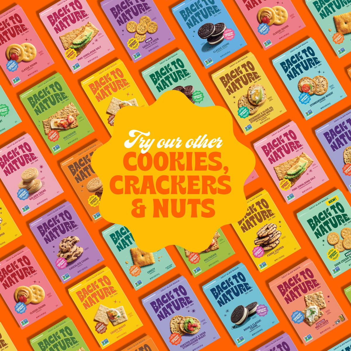 Back to Nature Fudge Striped Cookies – Vegan, Non-GMO, 6-Pack, 5.5 oz Each