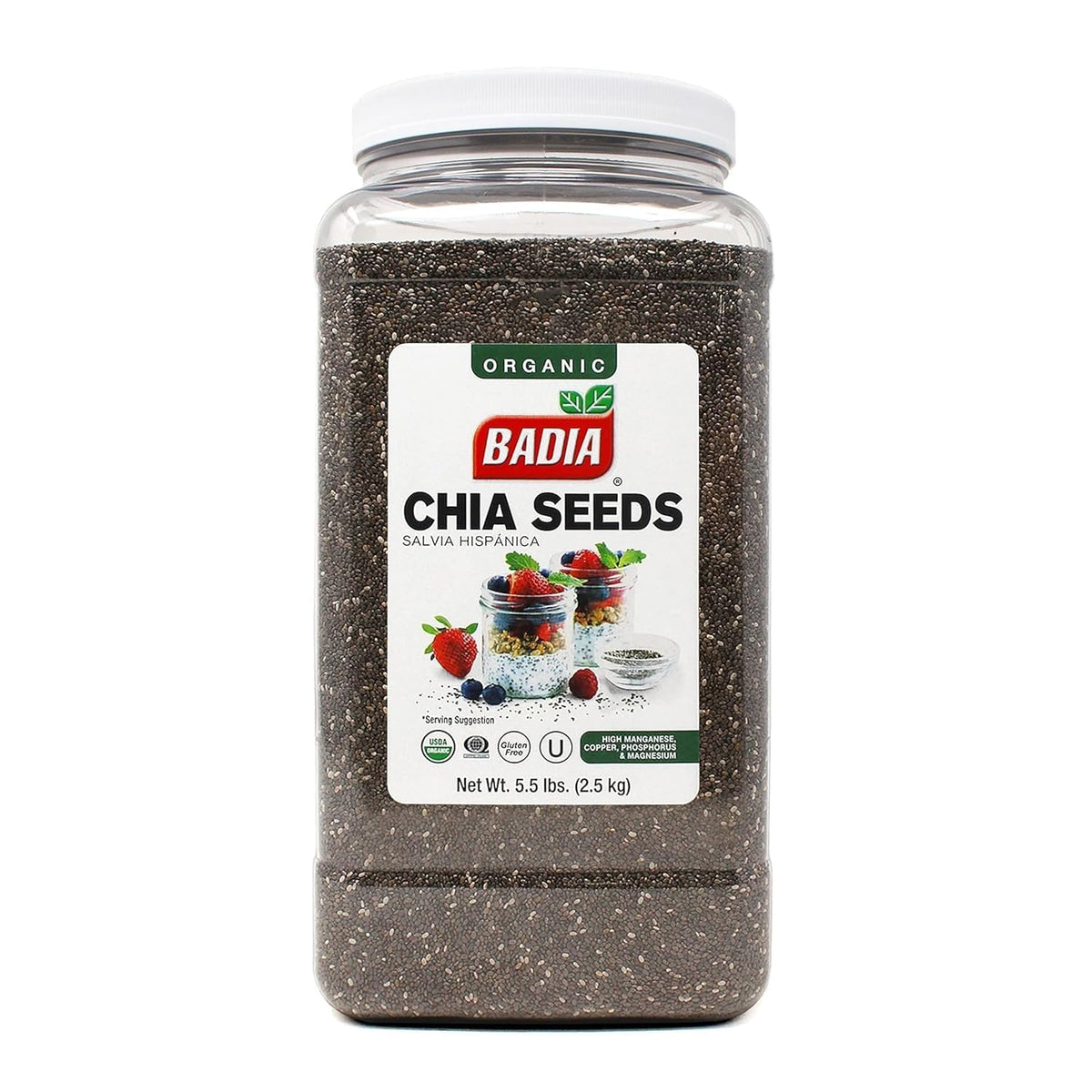 Badia Organic Chia Seeds – 5.5 lb Pack of 2 | Omega-3, Fiber & Protein