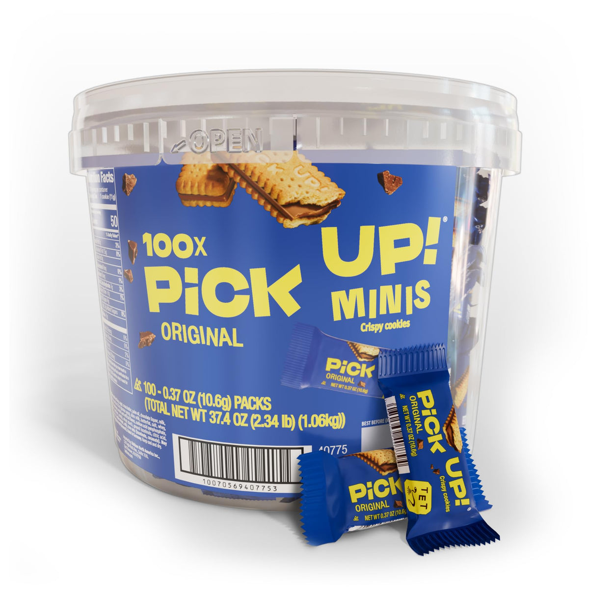 Bahlsen PiCK UP! Minis Original Cookies – 100 Count Bucket, Individually Wrapped, Kosher