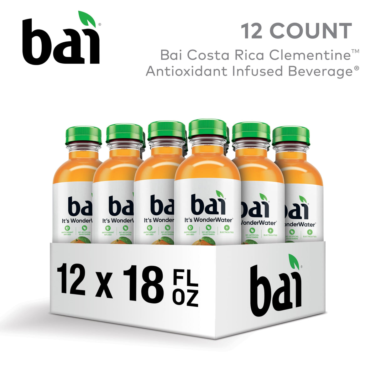 Bai Costa Rica Clementine Antioxidant Infused Water — 18 oz, 12 Pack