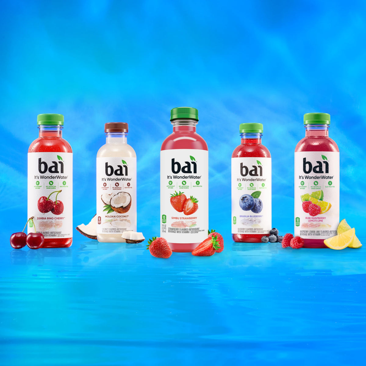 Bai Raspberry Lemon Lime Antioxidant Infused Water — 18 fl oz Bottle, 12 Pack