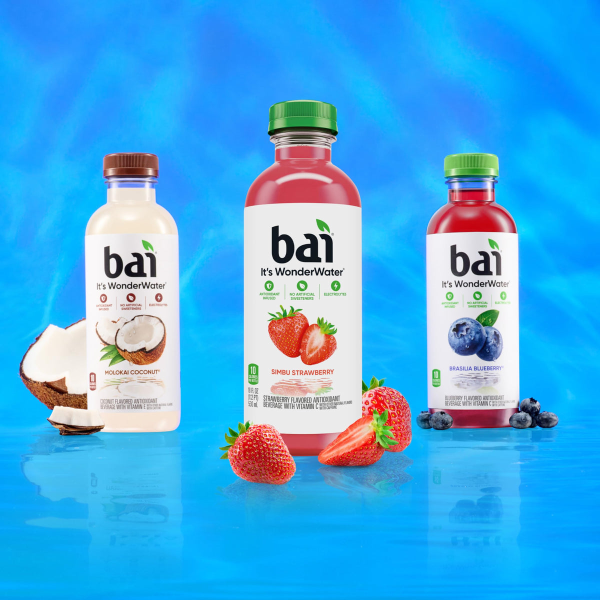 Bai Simbu Strawberry Antioxidant Infused Water – 18 Fl Oz Bottle, Pack of 12