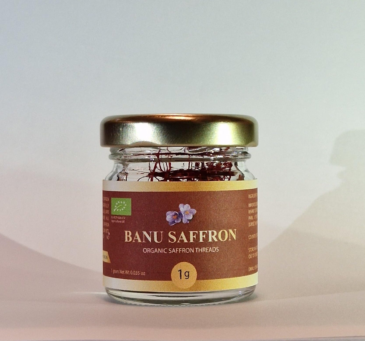 Organic Saffron Threads - Banu Saffron | Award-Winning All-Red Certified Organic, 3g