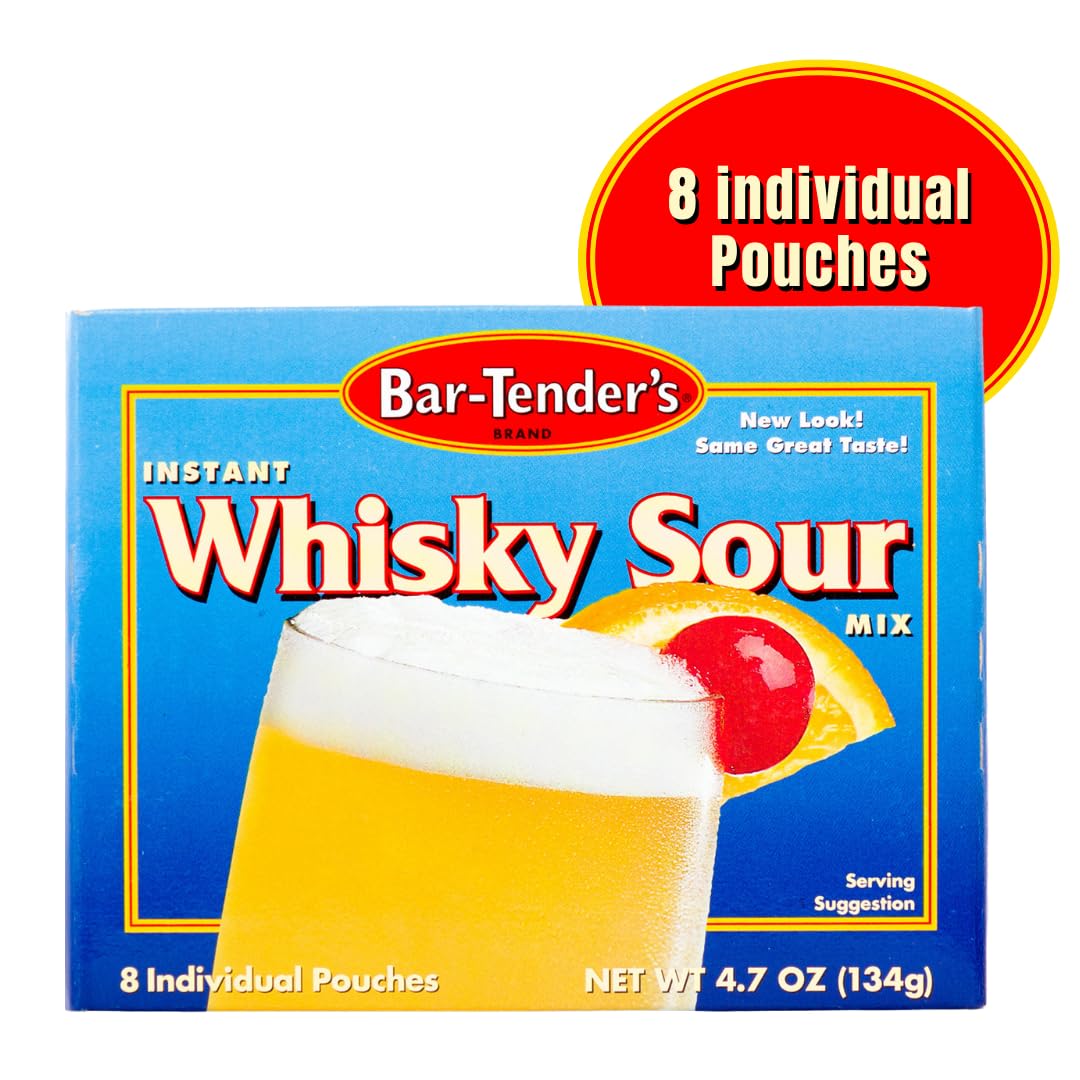 Bar-Tender's Brand Whiskey Sour Instant Cocktail Mix – 8 Count (Pack of 3)