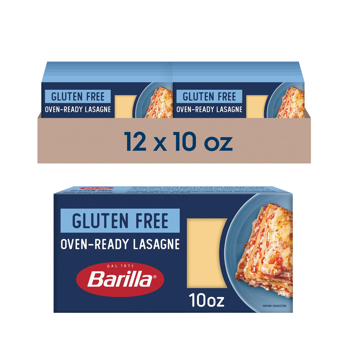 Barilla Gluten Free Oven-Ready Lasagne – 10 oz, Pack of 12 | Gluten Free, Corn & Rice, Non-GMO
