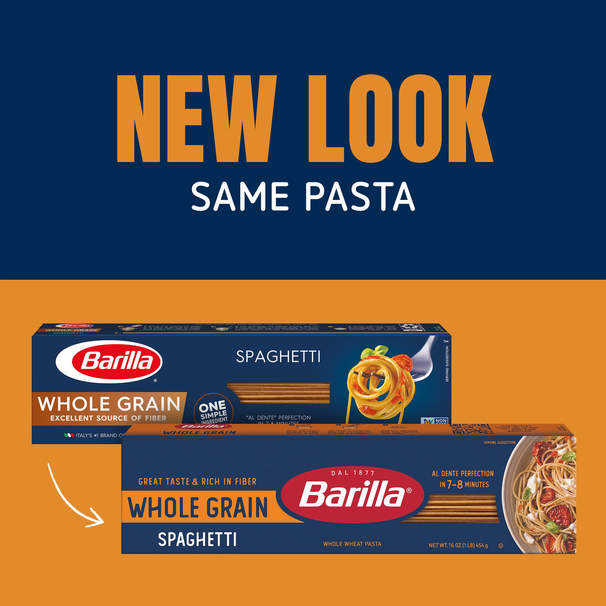 Barilla Whole Grain Spaghetti Pasta – 20-Pack, 100% Whole Durum Wheat, Non-GMO, 3g Fiber per Serving