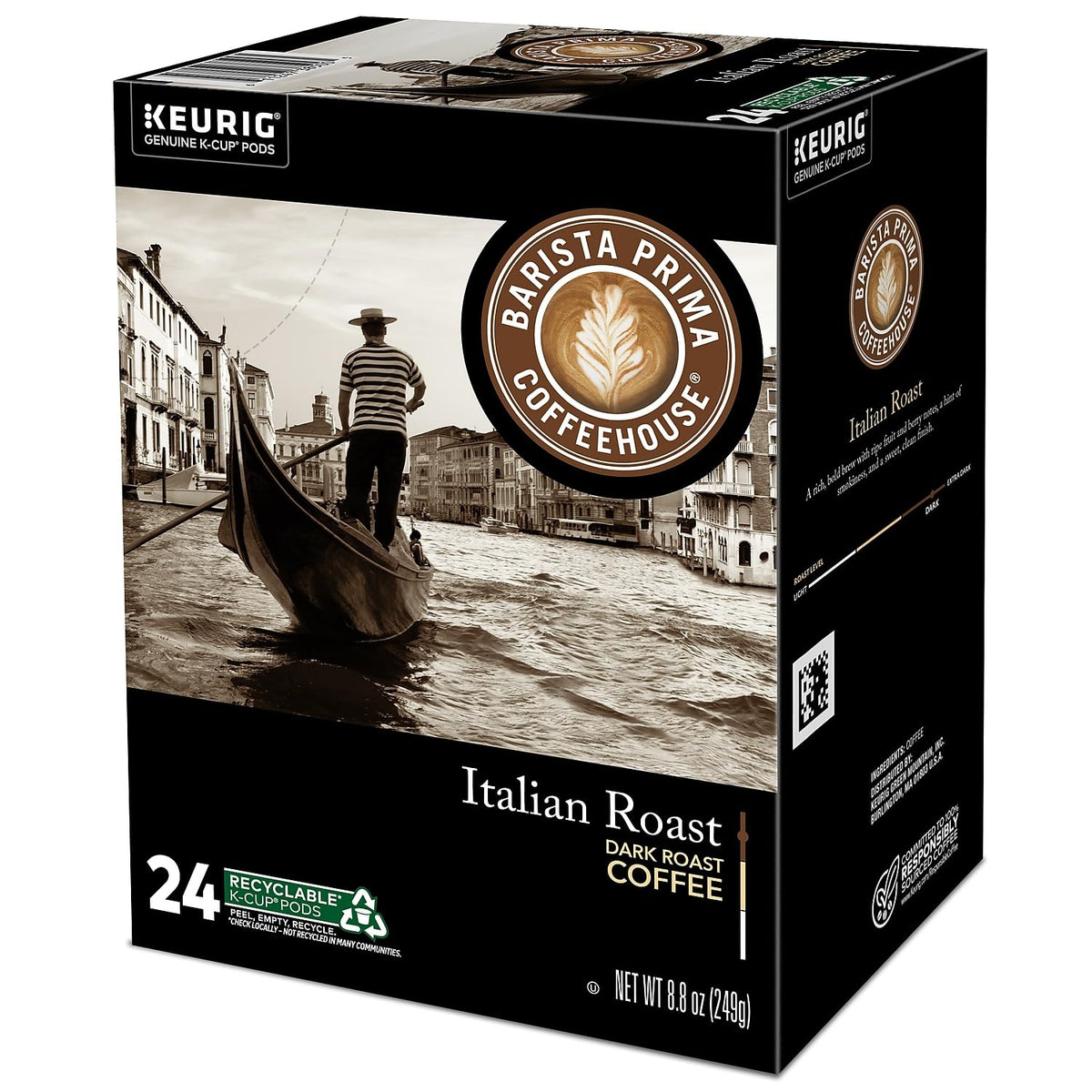 Barista Prima Italian Roast Coffee K-Cup Pods – Dark Roast, 96/Carton | Keurig Compatible