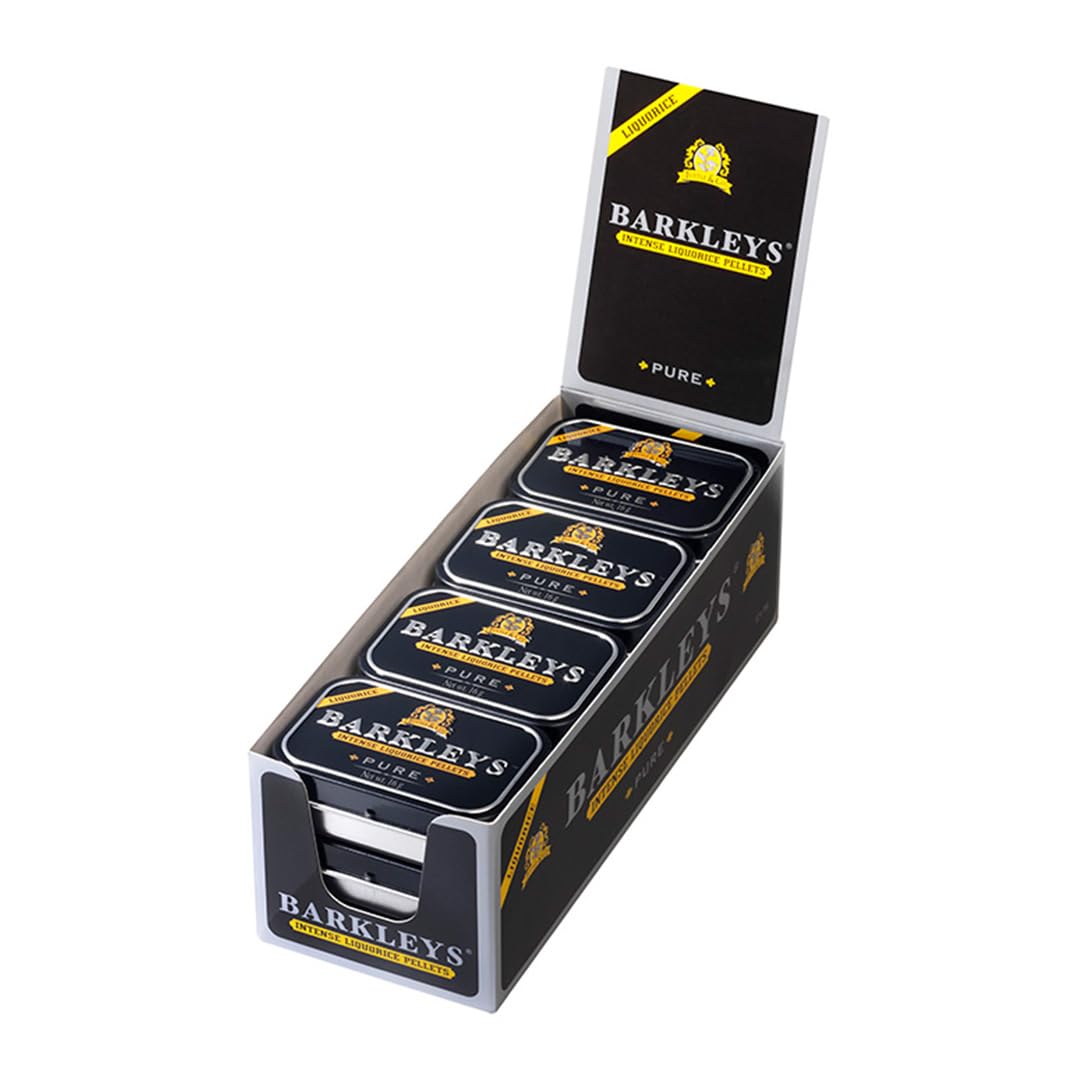 Barkleys Black Licorice Candy Pellets – Gluten Free & Vegan, Intense Licorice (12 Cans x 16 g)