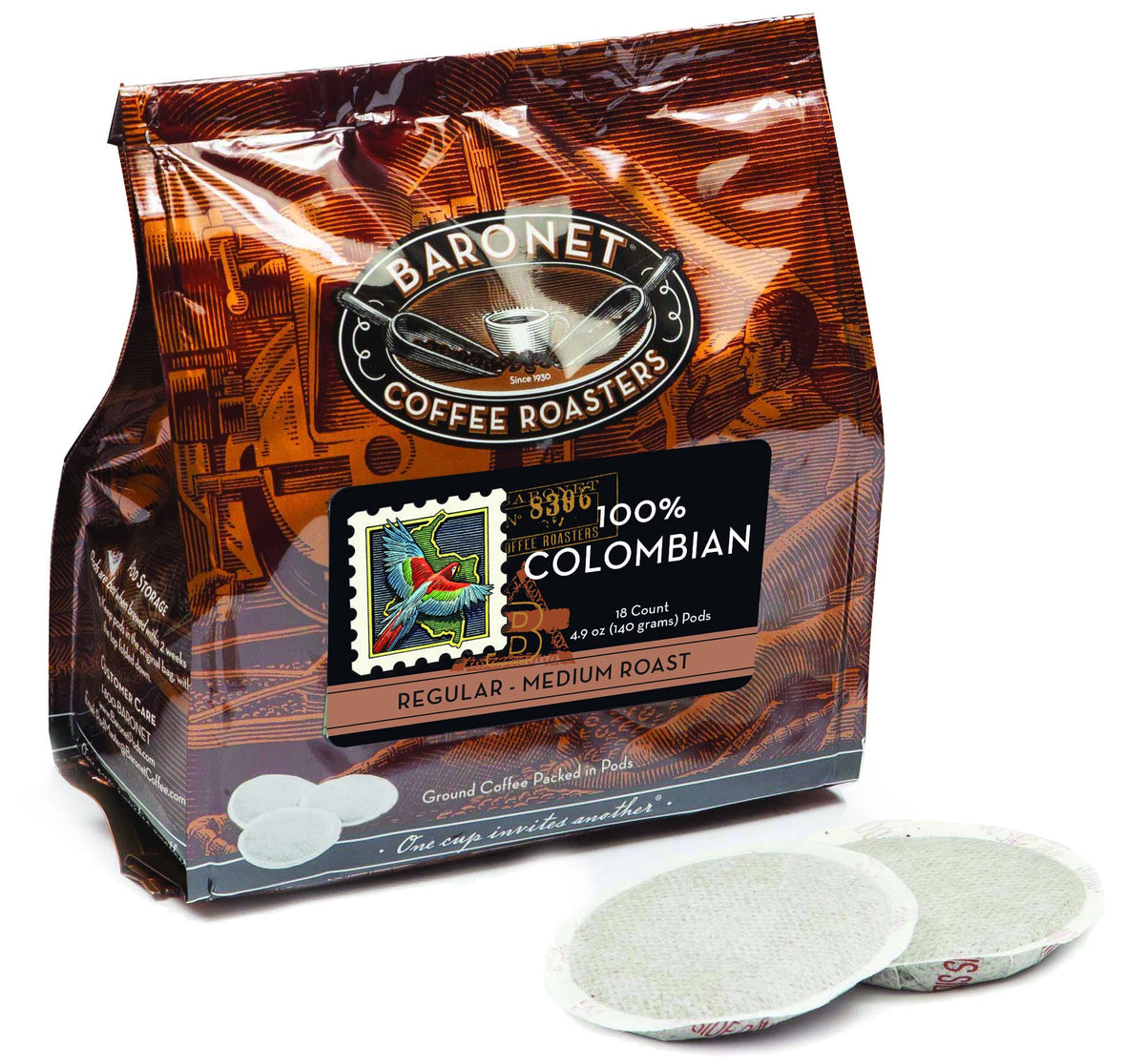 Baronet Coffee Pods – 100% Colombian, 54 Pods, Senseo Compatible