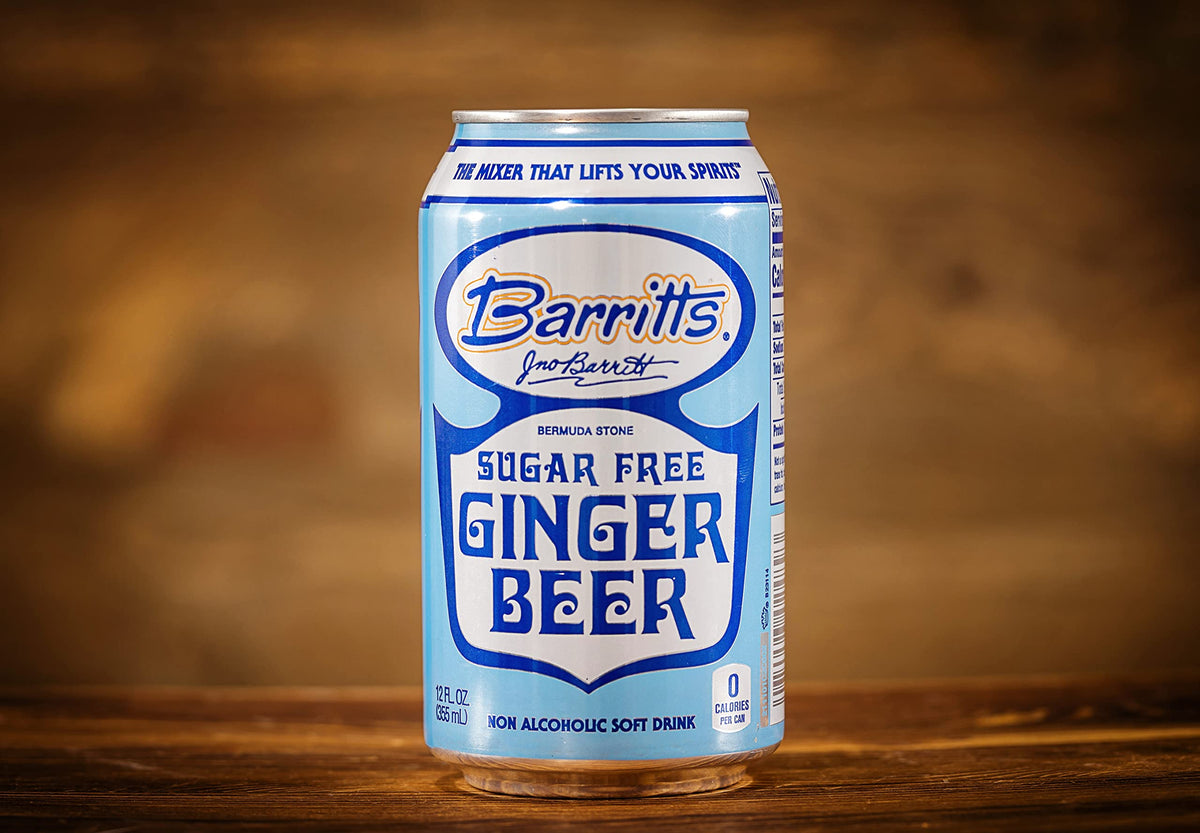 Barritt's Sugar Free Ginger Beer – Zero Sugar Mixer for Cocktails (12 Pack, 12 oz Cans)