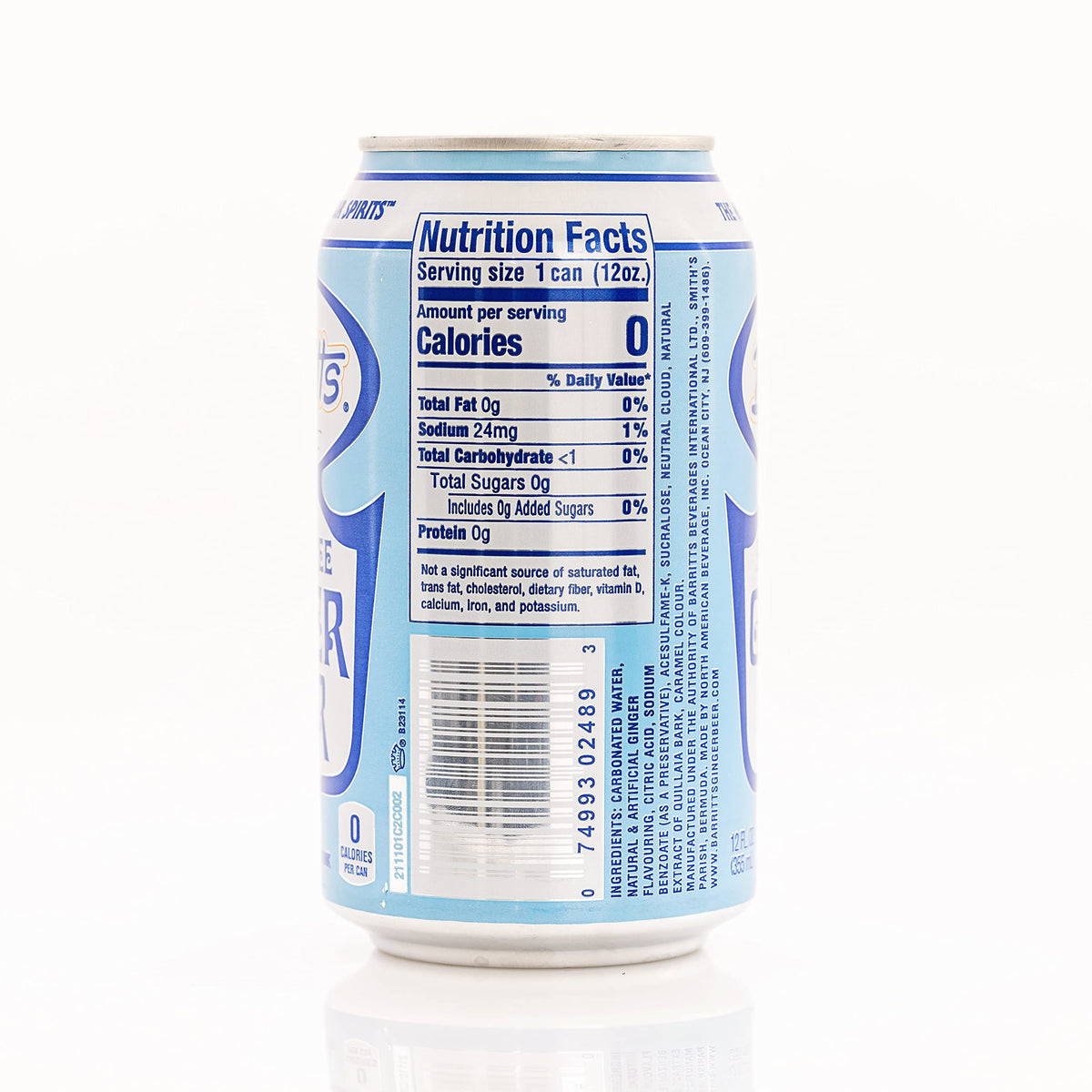 Barritt's Sugar Free Ginger Beer – Zero Sugar Mixer for Cocktails (12 Pack, 12 oz Cans)
