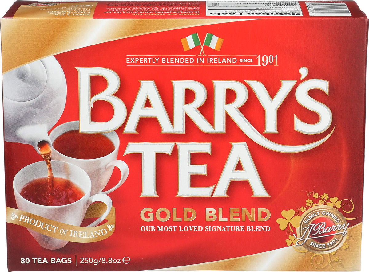 Barry's Tea Gold Blend Irish Tea – 80 Count Pack of 3 | 100% Natural, No Additives
