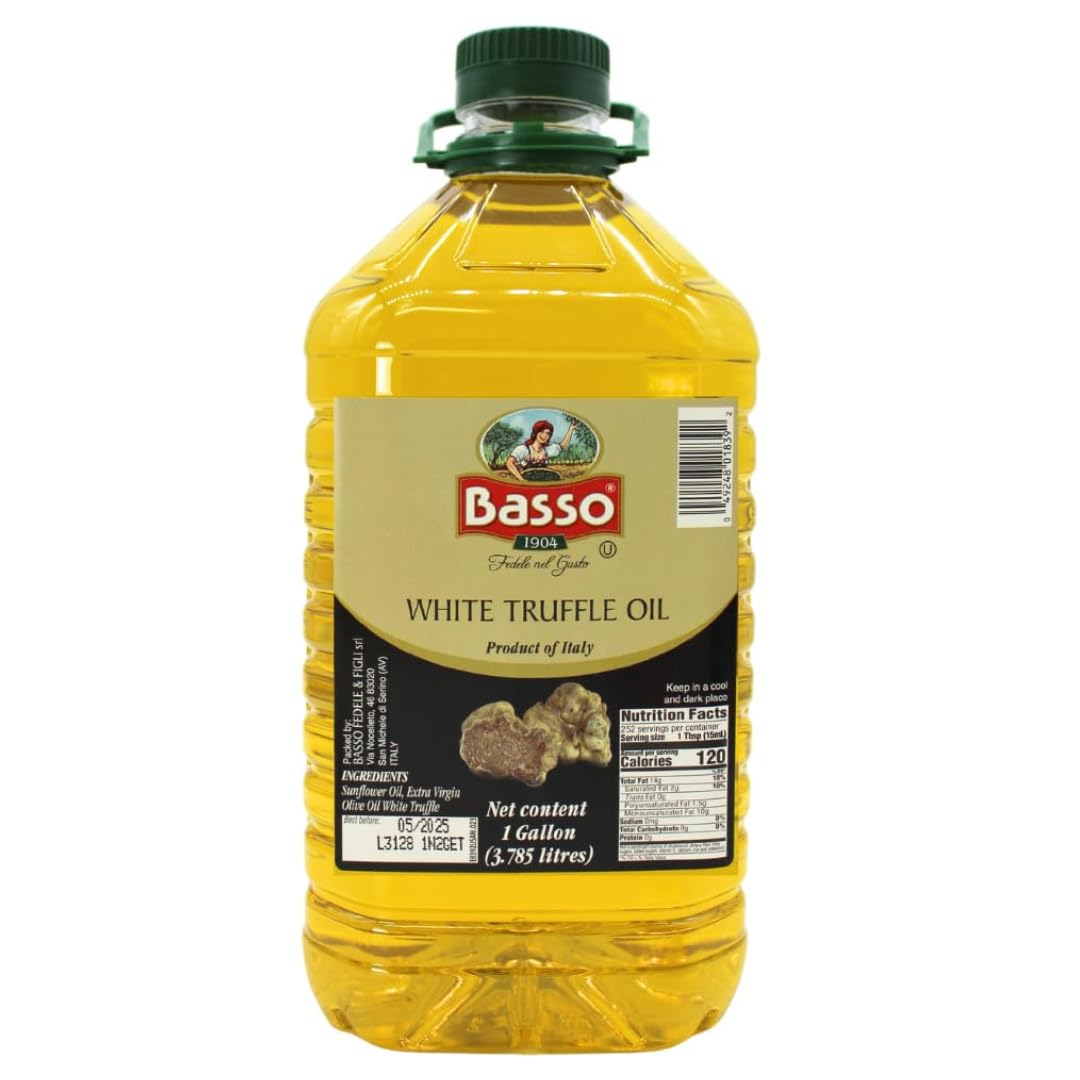BASSO 1904 White Truffle Oil — 1 Gallon Bulk, Italy, Non-GMO