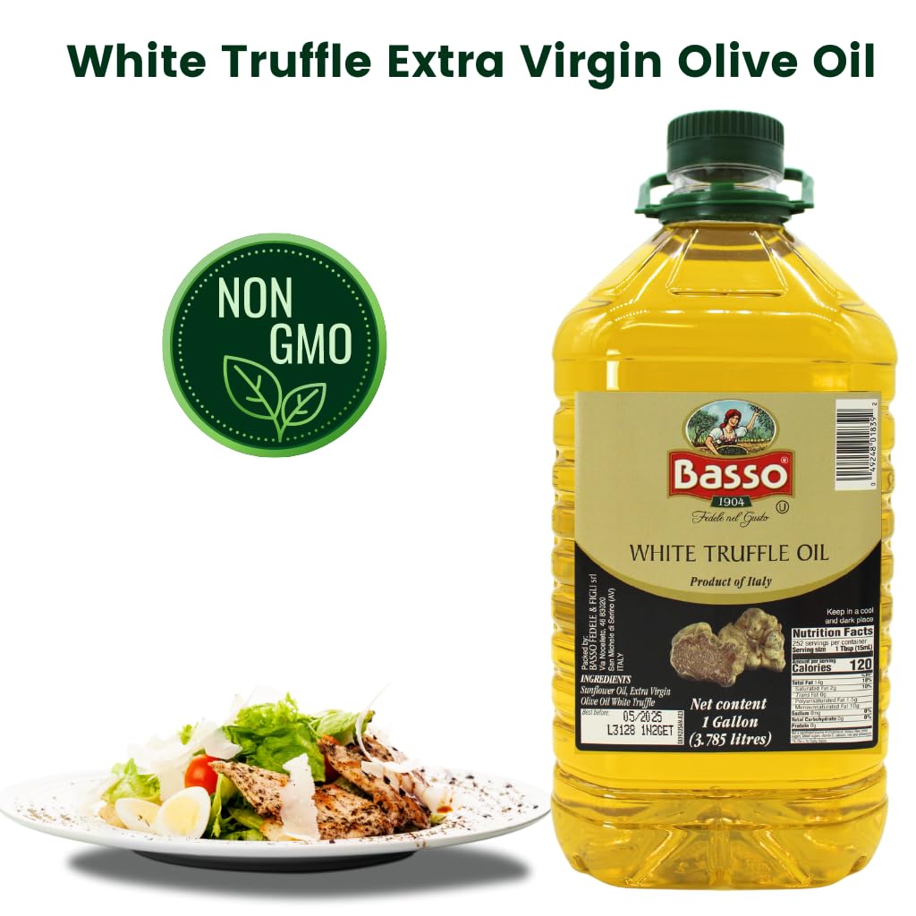 BASSO 1904 White Truffle Oil — 1 Gallon Bulk, Italy, Non-GMO