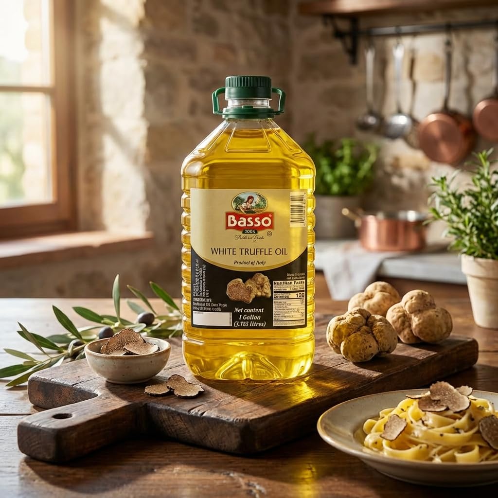 BASSO 1904 White Truffle Oil — 1 Gallon Bulk, Italy, Non-GMO