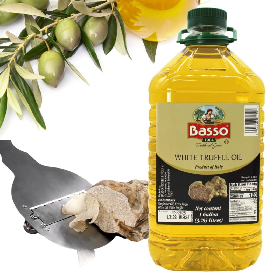 BASSO 1904 White Truffle Oil — 1 Gallon Bulk, Italy, Non-GMO