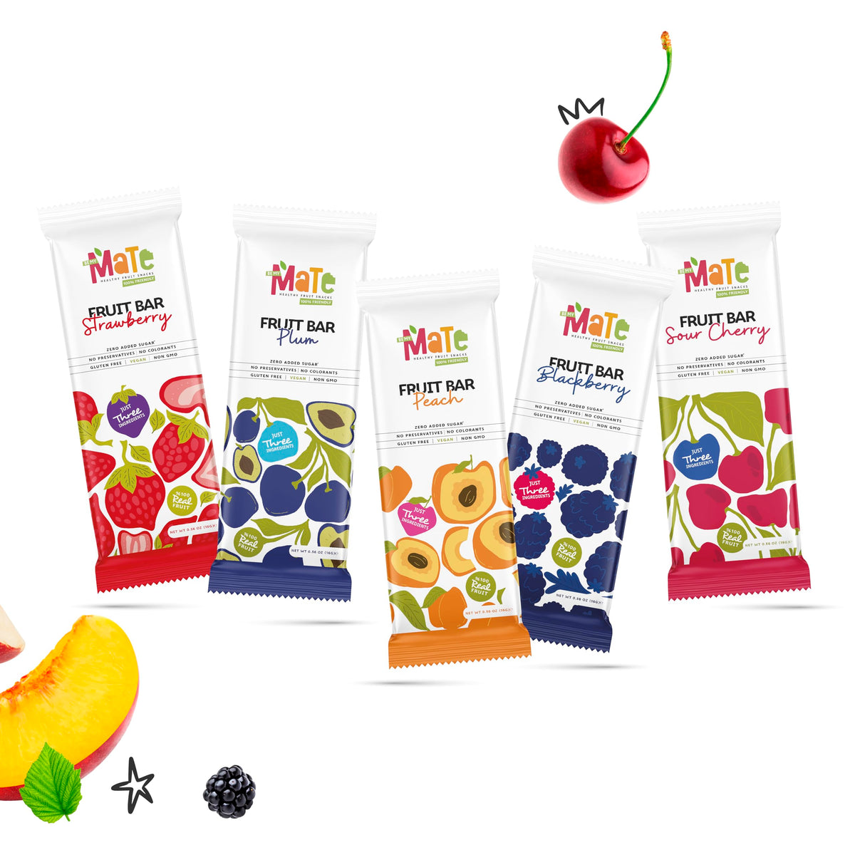 Mate Fruit Bars Variety Pack (40 Count) – 100% Real Fruit | BE MY MaTe