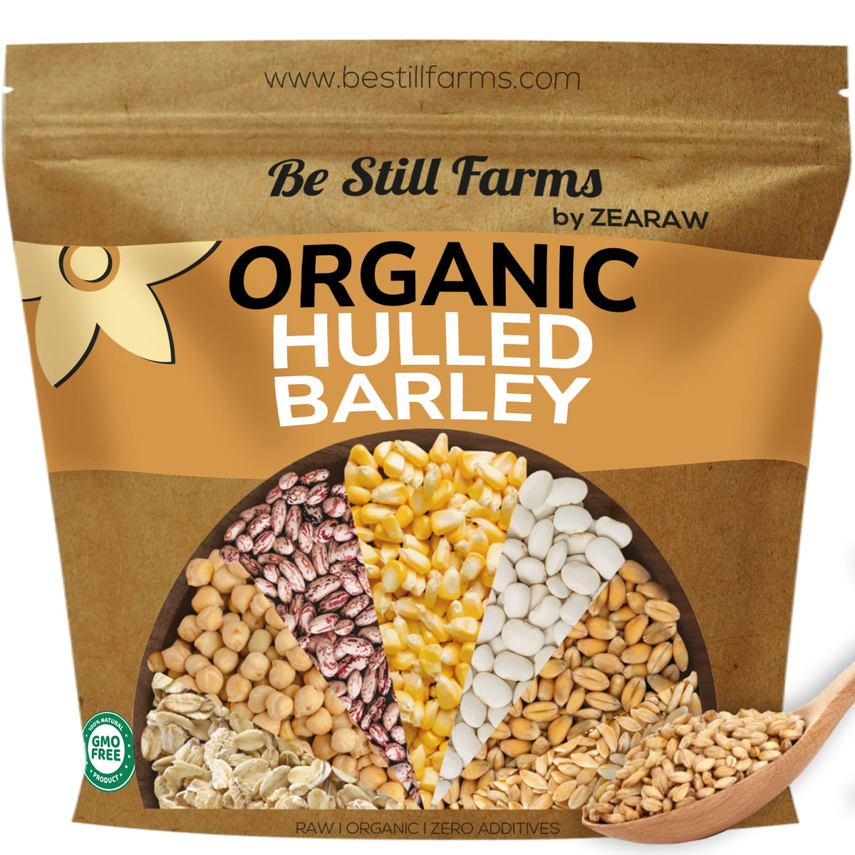 Be Still Farms Organic Hulled Barley Grain (4.8lb) – High-Fiber Whole Barley Groats